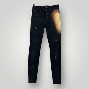 Hudson Jeans Nico Super Skinny Jeans Womens 26 Black Bleached Mid Rise‎ Stretch